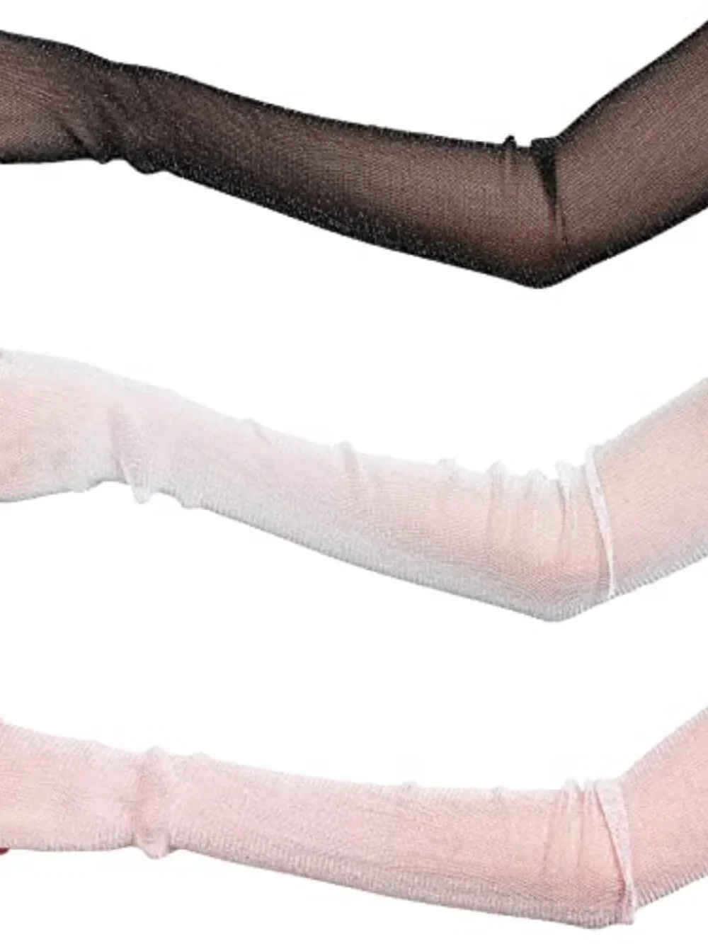 Sheer Lace Fingerless Arm Sleeves UV Protection Gloves for Women